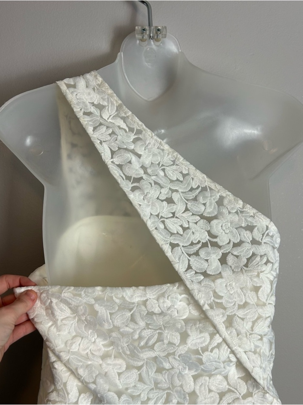 Reiss NWT Sophia One Shoulder White Lace Midi Dress Size 6 - Picture 10 of 16